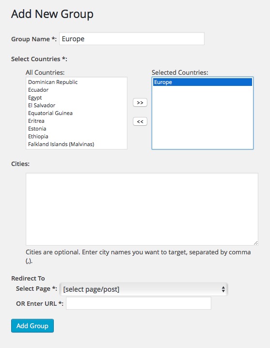 Location Redirect