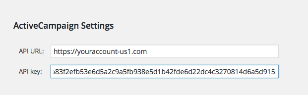 Fast ActiveCampaign API Settings