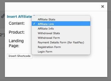 Fast Member Affiliate Link Content Type