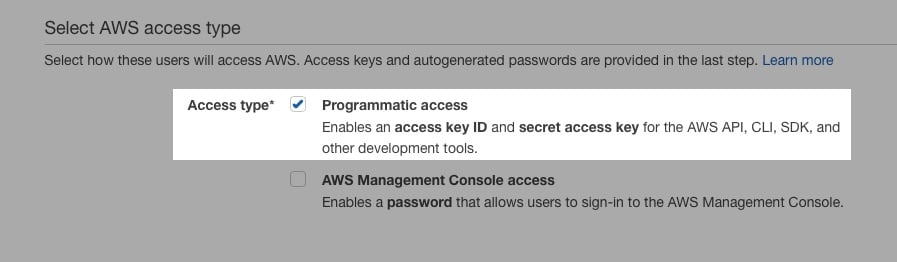 Fast Member Amazon IAM Programmatic Access