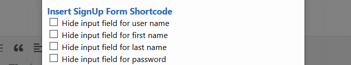 Registration Form Fields