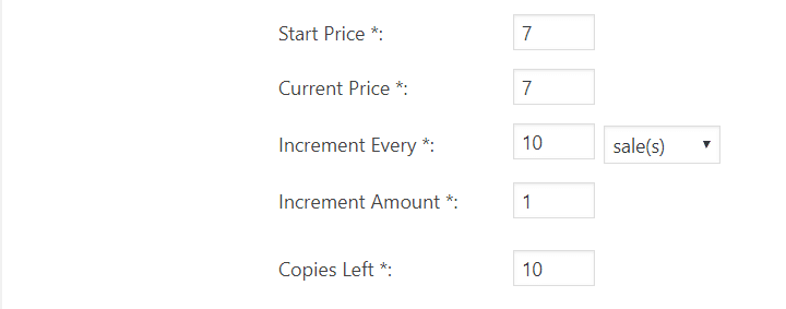 dime sale pricing options