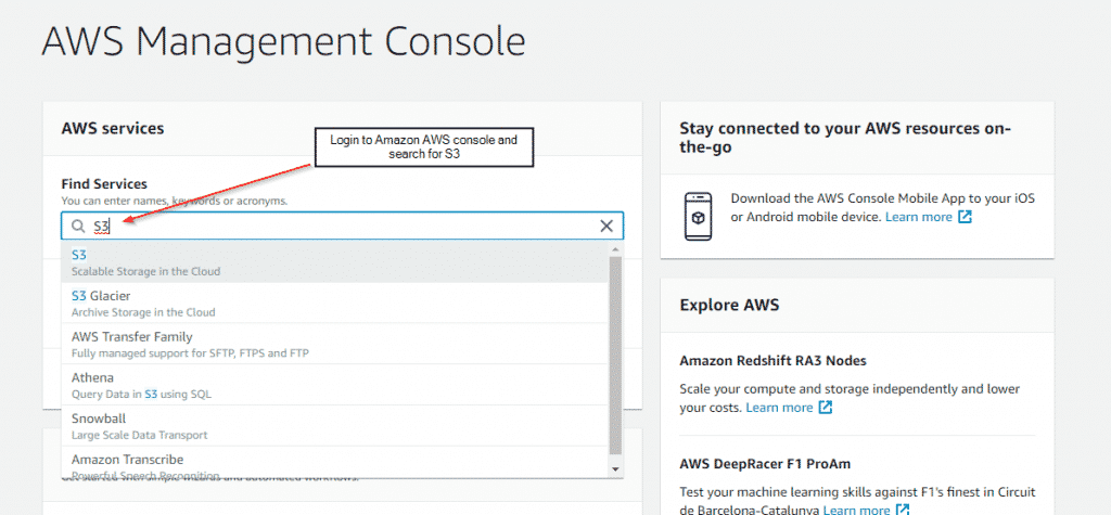 Login to amazon aws S3 fastmember Fastflow